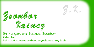 zsombor kaincz business card